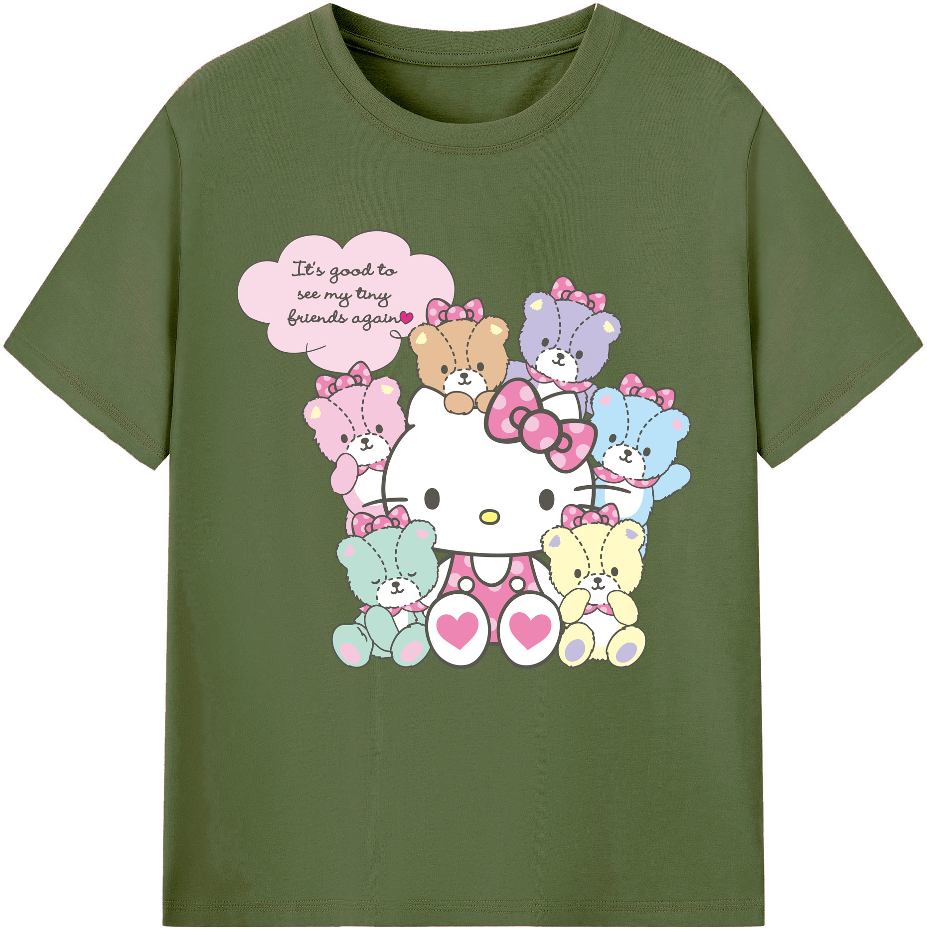 （画像用） Hello Kitty ハローキティ 綿100％半袖Tシャツ（フロントプリント）